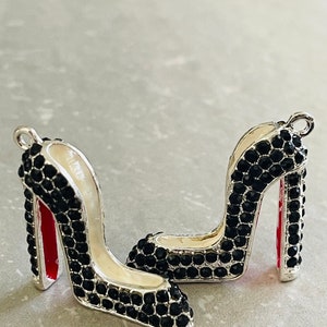 CLEARANCE 1 high heeled shoe charm rhinestones 3D 2 colors image 5