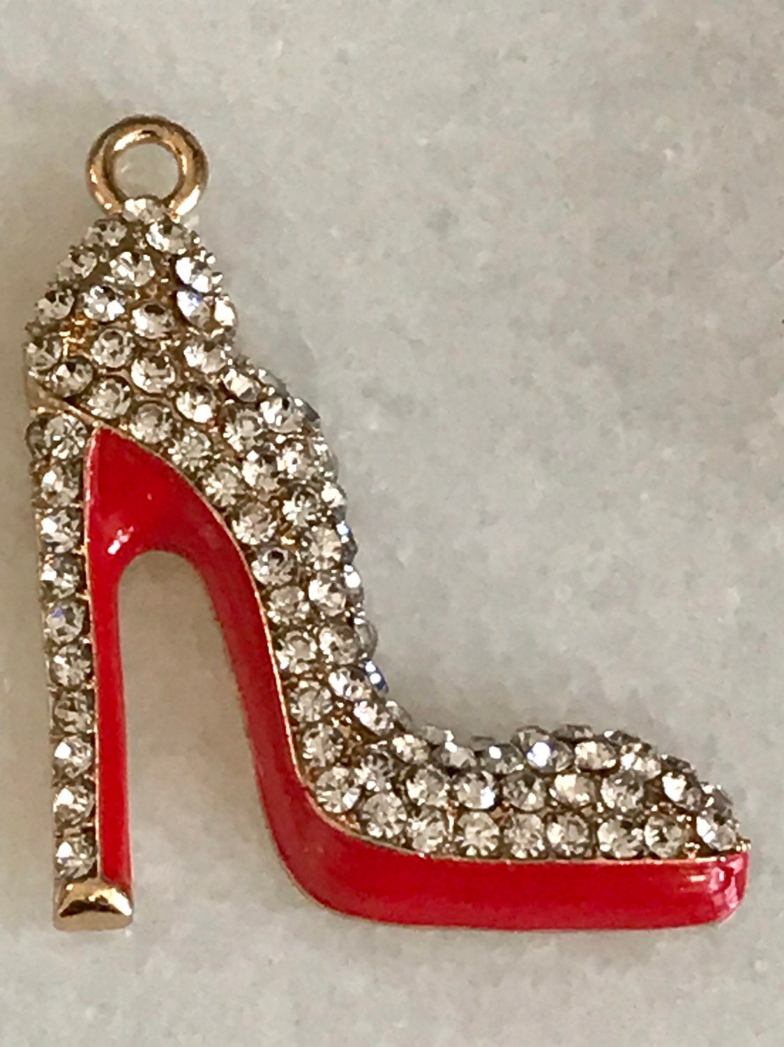 High-heeled Shoe Keychain Ring Crystal Shoes Keychains Women Charm Handbag  Key Holder Girl Bag Jewelry,bling for Best Friend 