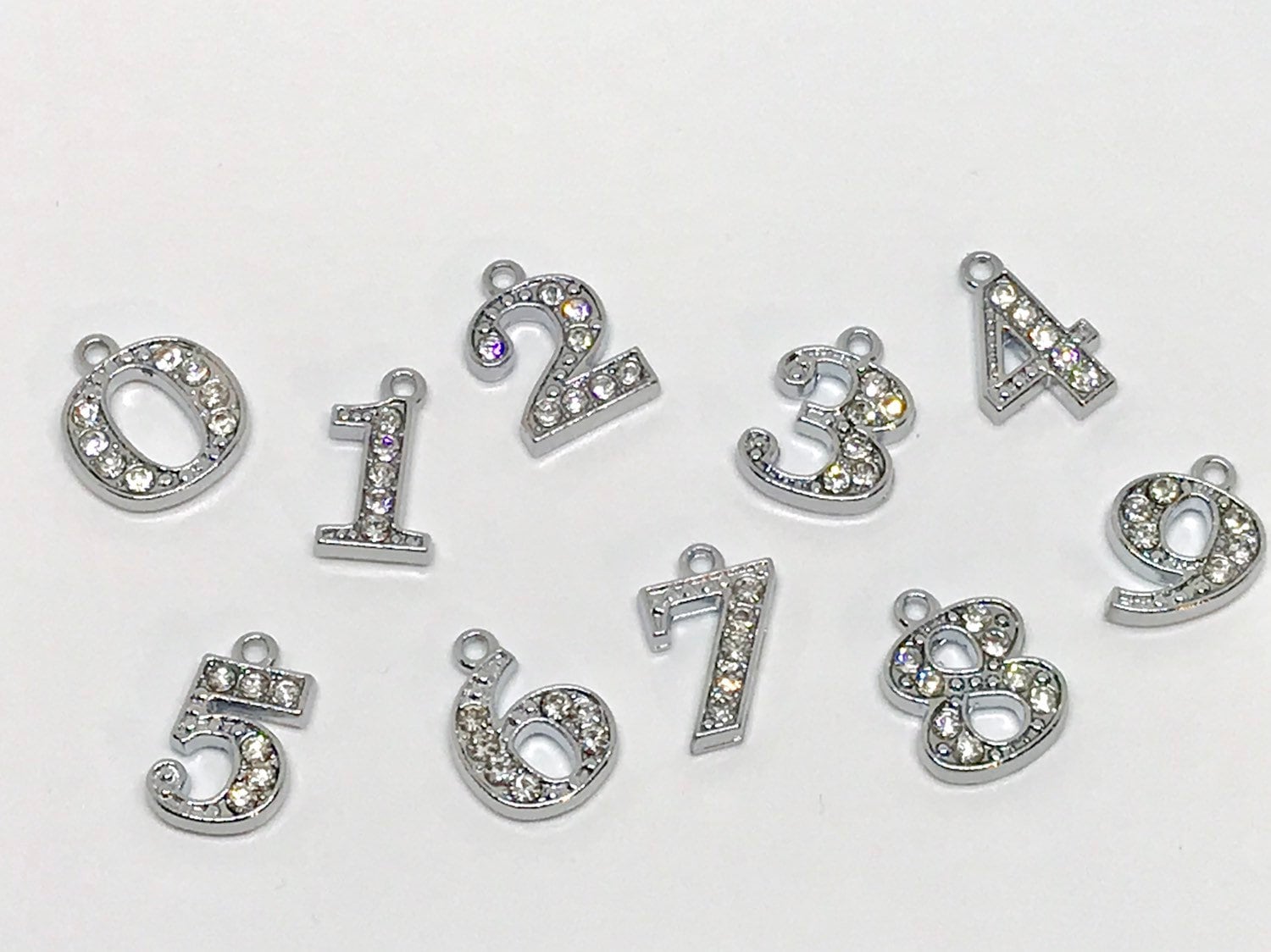 Rhinestone number best sale charms