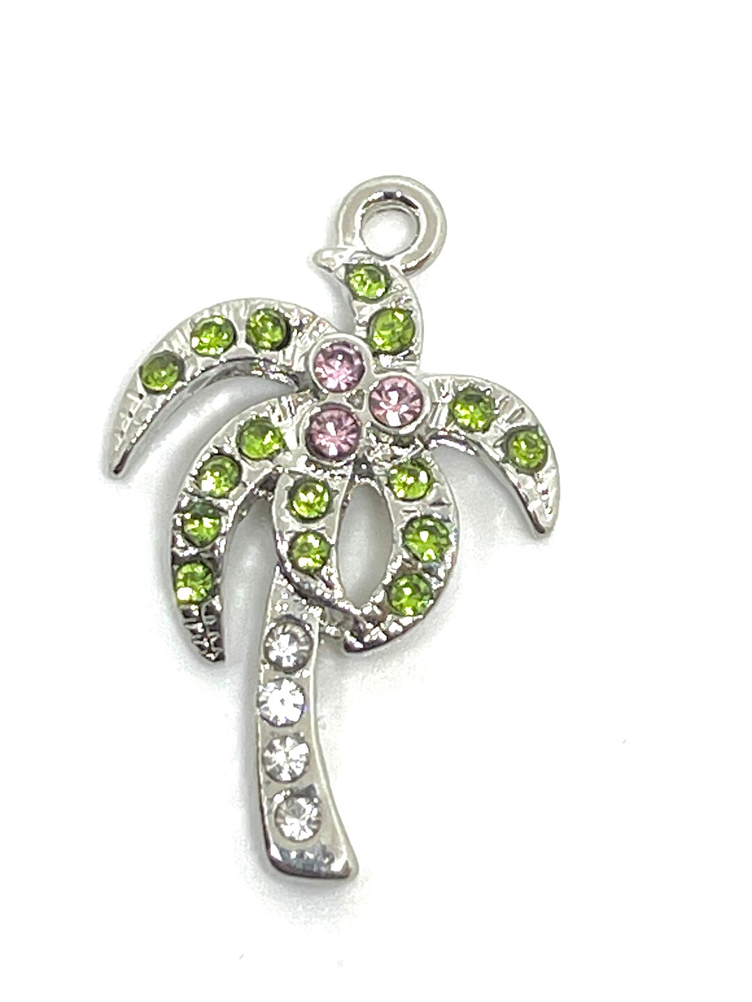Beautiful, Colorful Rhinestone Palm Tree Charm - Pendant - Bracelets ...