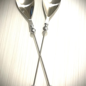 Beadable large salad serving set- serving spoon - serving fork - gift - bride gift - house gift - hostess gift