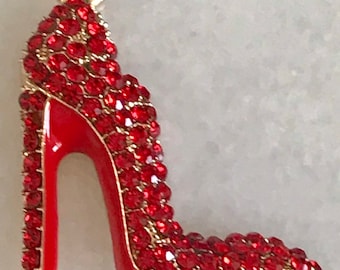 red rhinestones shoes