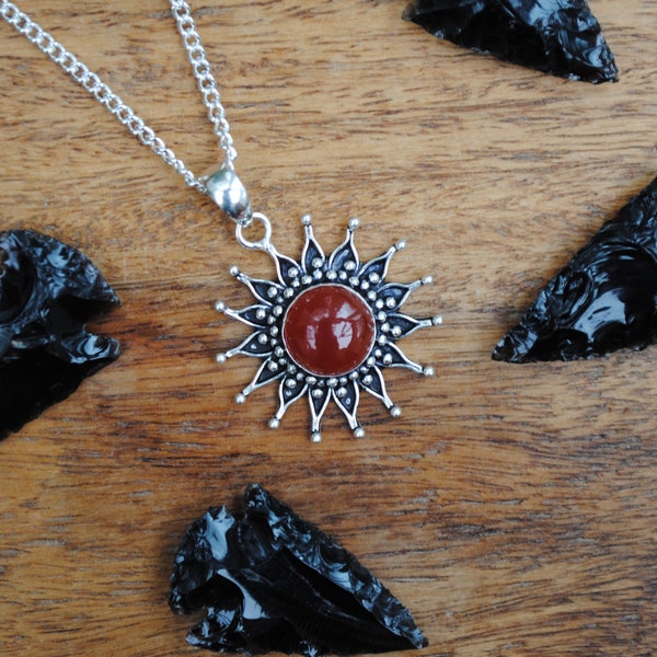 Carnelian Sun Pendants