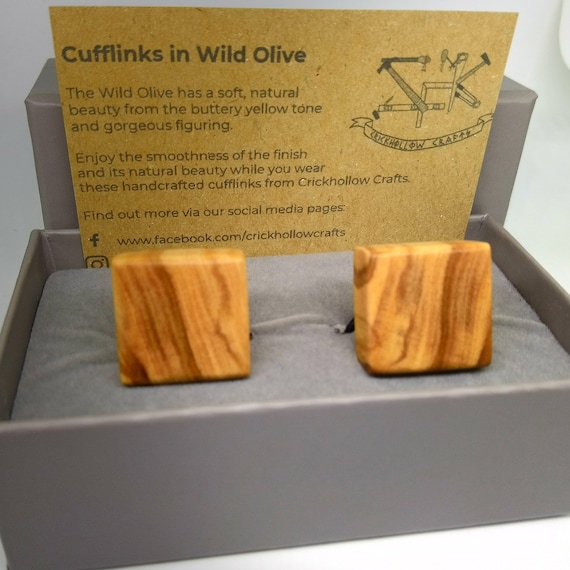 Wild Olive Cufflinks - handcrafted jewellery by Crickhollow Crafts - bespoke by nature