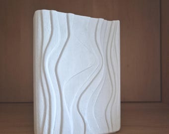 Original 1970s Heinrich Germany porcelain vase | Model 2085 | White Op Art relief | Mid-Century Modern design