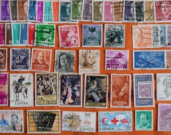 54 Spanien Briefmarken gestempelt mindestens ab 1950er