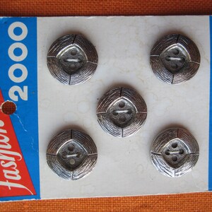 5 metal buttons 21 mm silver button card image 4