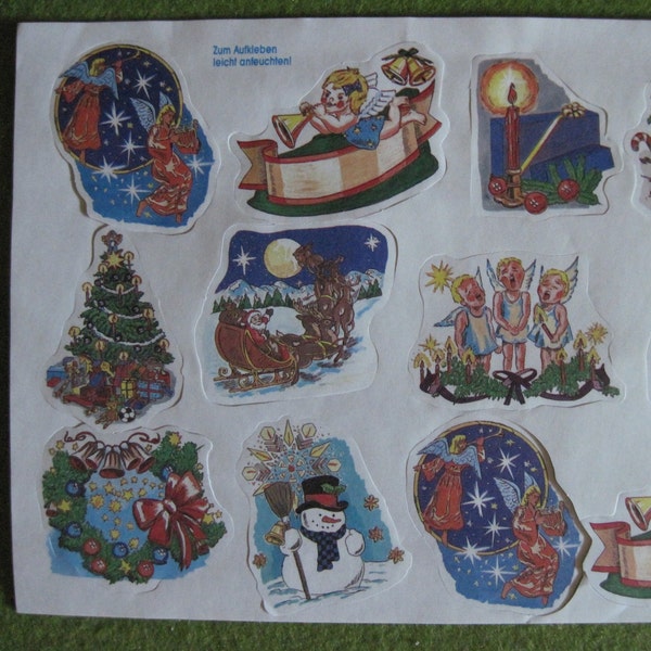 2x Glanzbilder Weihnachten Papier Vintage Poesiealbum Weihnachten Sticker