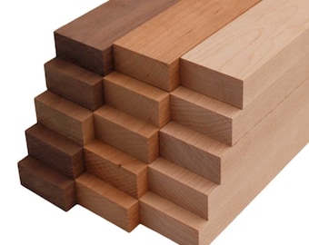 Domestic Variety Pack 5 Walnut, 5 Maple and 5 Cherry Boards - 3/4" x 2" (15Pcs)