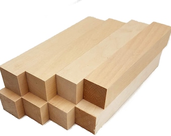 6 Pack Extra Long Basswood Blocks 6 X 1 3/4 X 1 3/4 Inches Premium  Unfinished Soft Wood Blocks for Carving and Whittling 