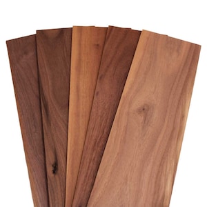 Natural Black Walnut Thin Sawn Lumber Board Blanks (5PCS) 1/8" x 4"