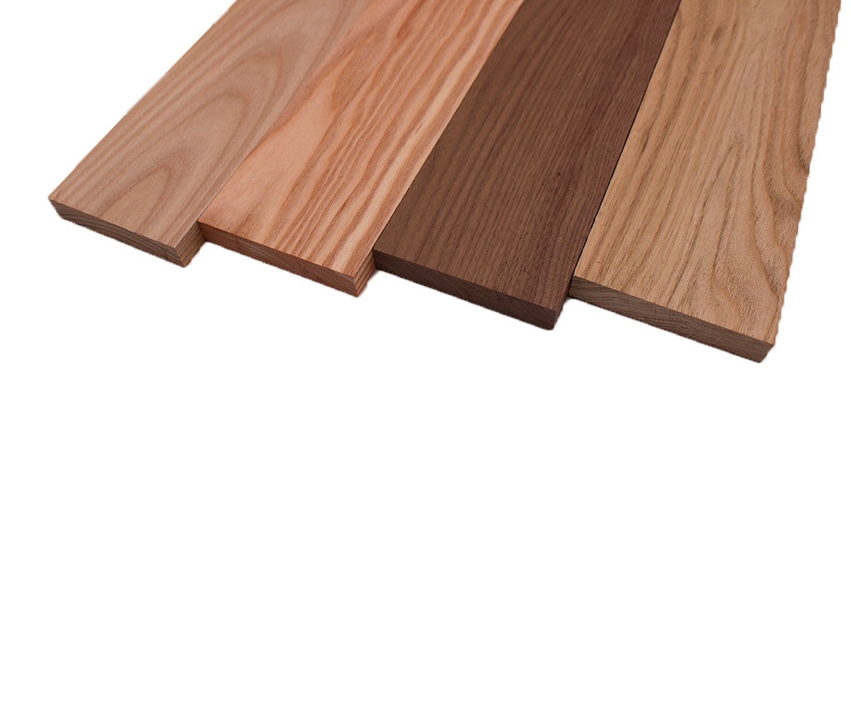 Domestic Exotic Variety Pack - Butternut, Coffee Nut, Walnut, Quarter Sawn Sycamore - 3/4" x 4" (4 Pcs)