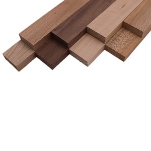 Domestic Exotic Variety Pack - Butternut, Walnut, Grey Elm, Quarter Sawn Sycamore - 3/4&quot; x 2&quot; (8 Pcs)