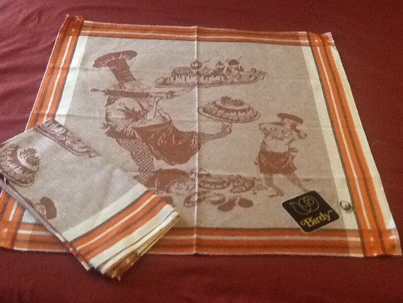 Vintage Dutch Tea Towel With Chef/baker Motif Etsy