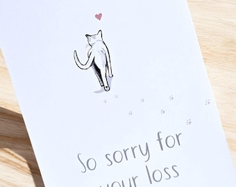 Cat Sympathy Card – Pet Loss Condolence Card. Heartfelt and thoughtful