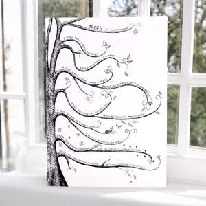 Belle carte poème sur un arbre - version illustrée à la main de « Trees » de Joyce Kilmer. Une carte bien pensée pour toutes les occasions. Carte religieuse