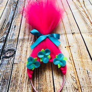 Trolls Birthday, Party Favors, Princess Poppy, Trolls Headband, Headband, Trolls Hair, Trolls Dress up image 7