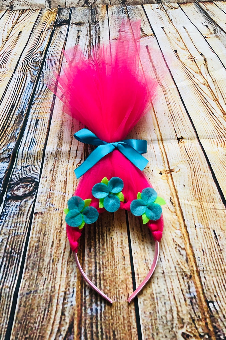 Trolls Birthday, Party Favors, Princess Poppy, Trolls Headband, Headband, Trolls Hair, Trolls Dress up image 7