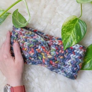 Quick Easy Herringbone Stitch Headband Ear Warmer Knitting Pattern Super Chunky Wool Yarn