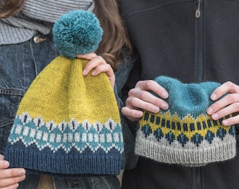 Fair Isle Hat Winter Knitting Pattern Stranded Design PDF Download