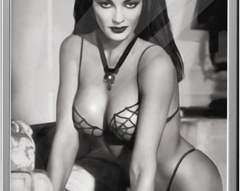 Lily Munster Cobweb Bikini Poster Yvonne De Carlo