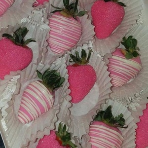 Pink Chocolate Covered Strawberries For Baby Shower