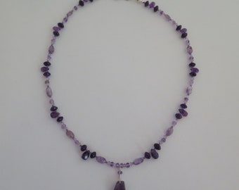 All amethysts! Sterling silver beaded necklace