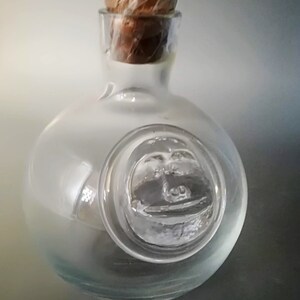 Clear glass decanter by  Michael Bang, for  Kastrup-Holmegaard  height 12 cm from 1970s ,Denmark