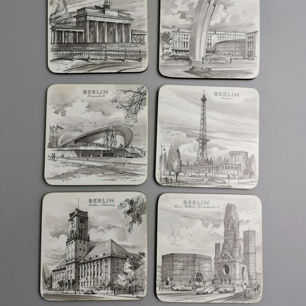 Drink Coasters Set of 6 BERLIN By SCHUBERTH