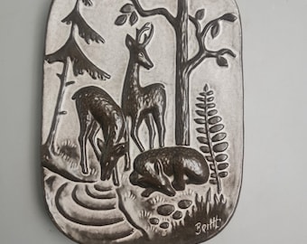 Ceramic wall plaque from Sweden, 1960s