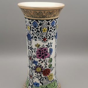 Elegante Jugendstil Majolika Porzellan Vase um 1900,Elsterwerda Vase 24 cm h.