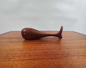 Danish teak  bottle opener from 1960s in form of whale