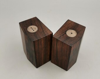 Vintage Danish Design 50s 60s MCM Rosewood Salt Pepper Shakers