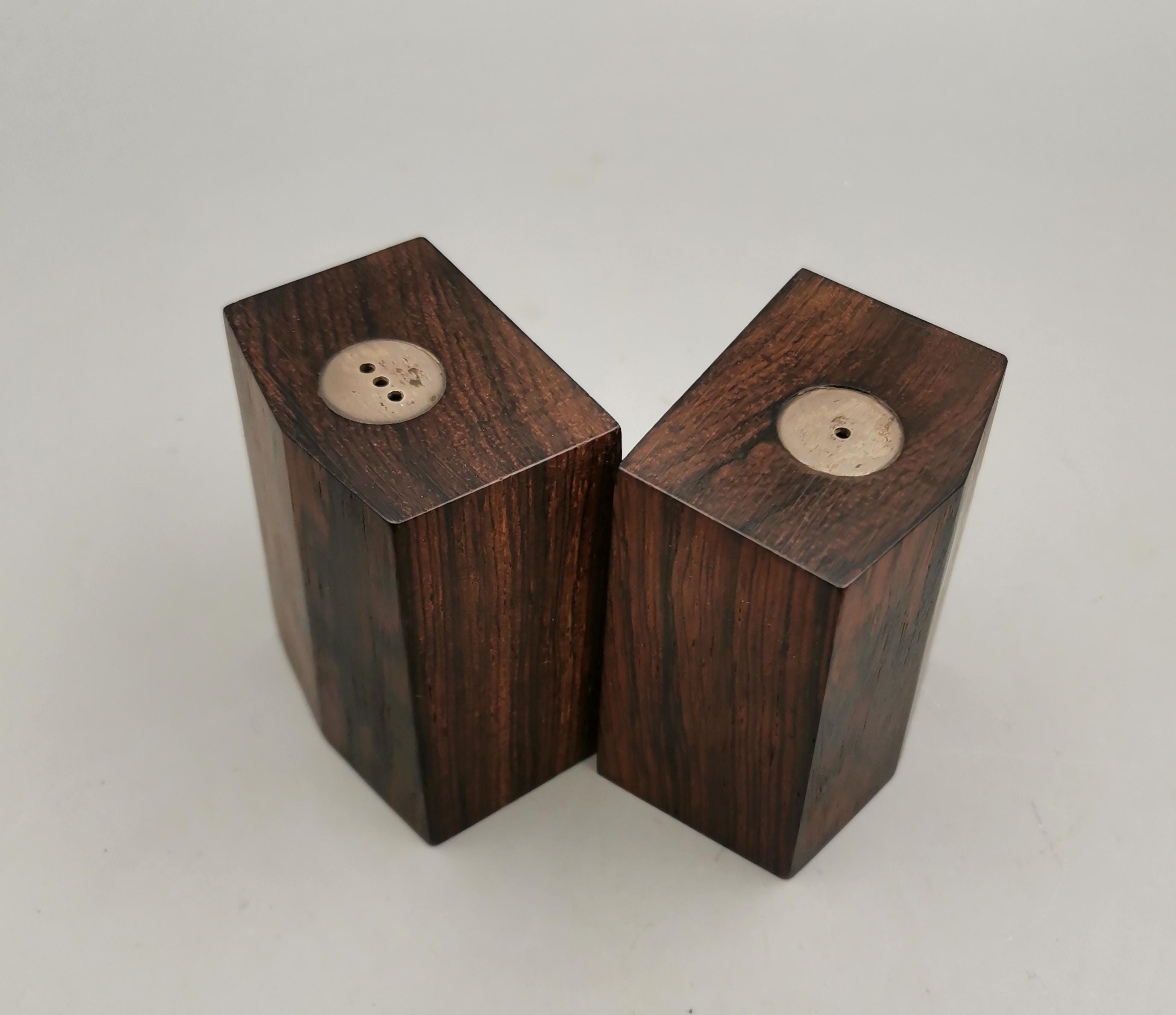 Danish Modern Design Rosewood Salt and Pepper Shakers, From 1960s