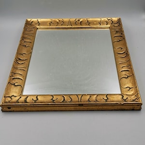 Antique Danish Art Nouveau  mirror with wooden gilded frame from 1890-1900,signed
