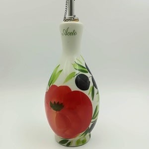 Vintage Italian majolica vineger  bottle 23 cm height