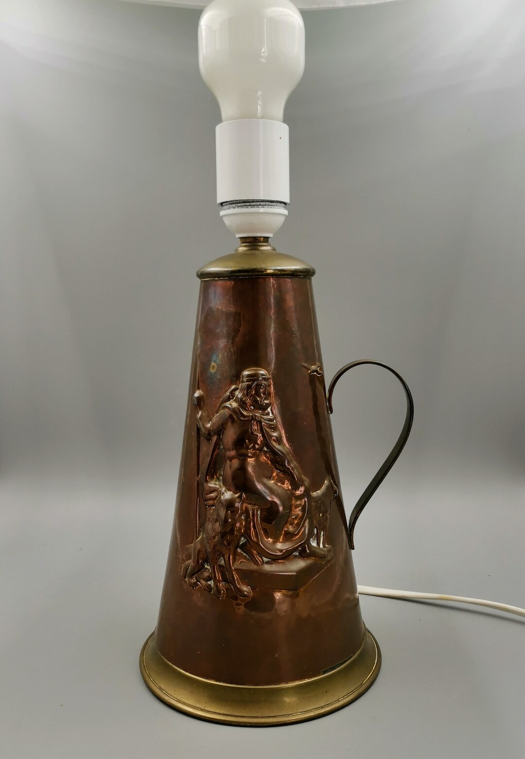 Antique Copper Milk Jug Table Lamp Brass Craft Antique Farm Rustic With