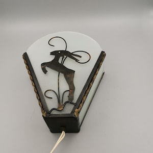 Antike Art Deco Wandleuchte Milchglas Wandlampe aus den 1920er-1930er Jahren