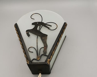 Antique Art Deco sconce frosted glass wall lamp  from 1920s-1930s