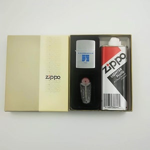Vintage Zippo Lighter in Original box with fluid can from 1980s
