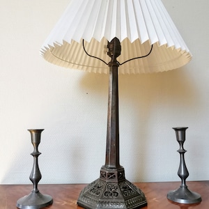 Antique Art Deco metal table lamp ,52 cm height ,from 1910-20s, Denmark