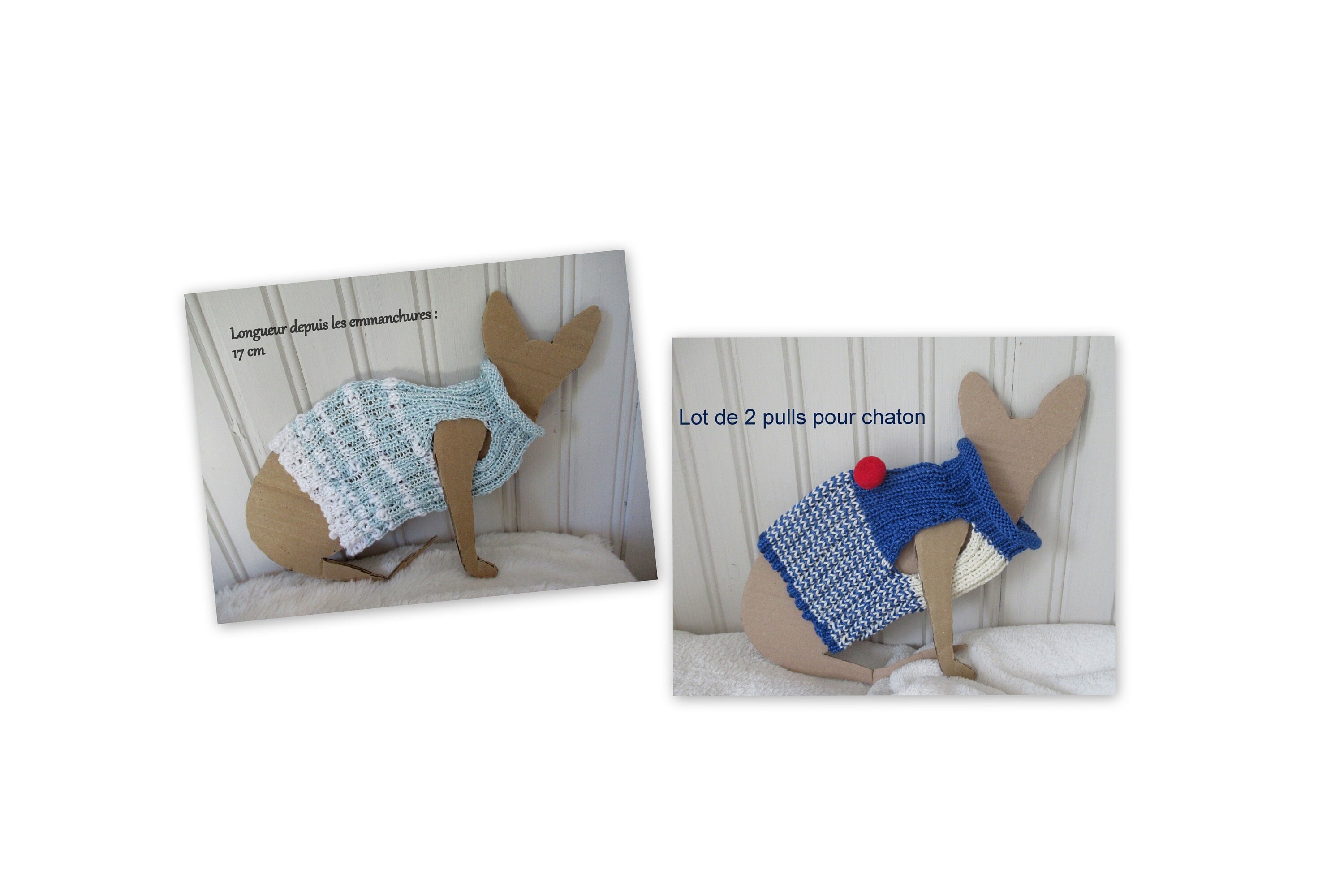 Pulls Coton Pour Chaton. Lot de 2