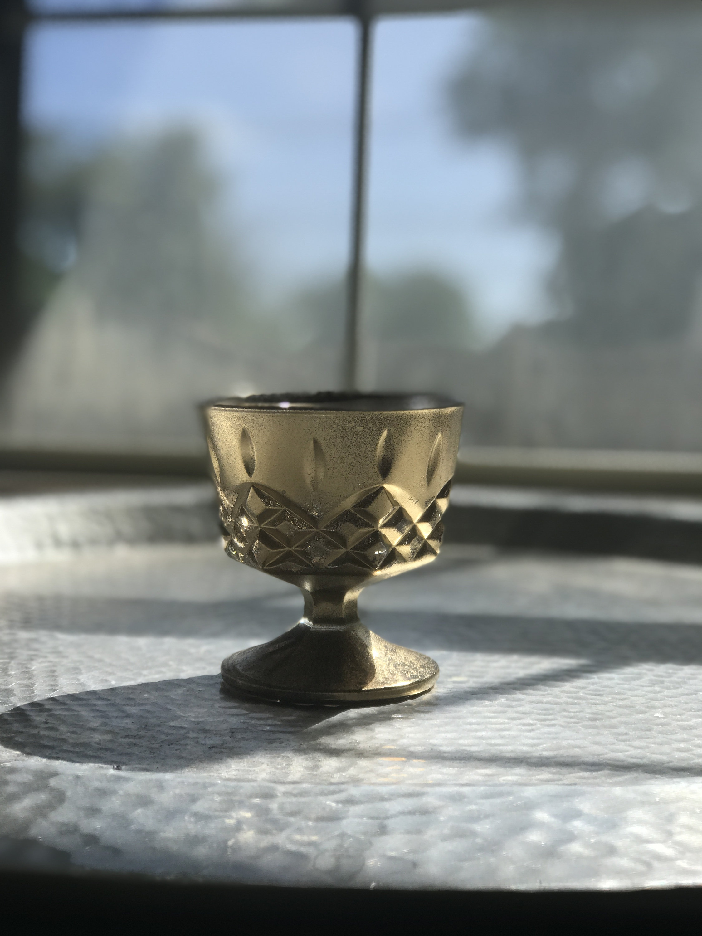 Antique Gold Bronze Compote Vase Hand Painted Baby Vase Small Etsy