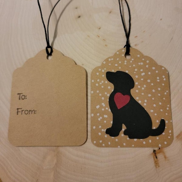 Black Lab Winter Gift Tags