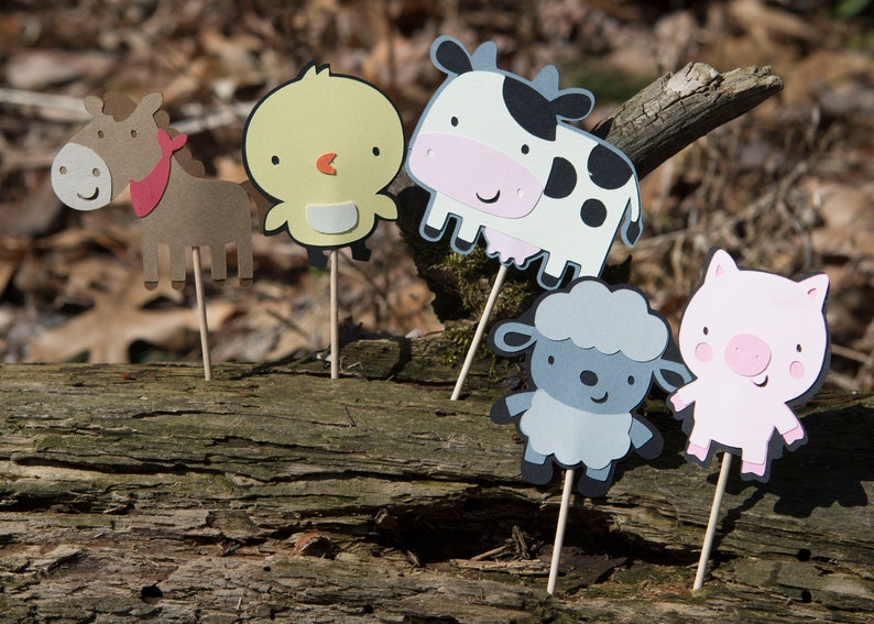 Farm Animal Cupcake Toppers Etsy