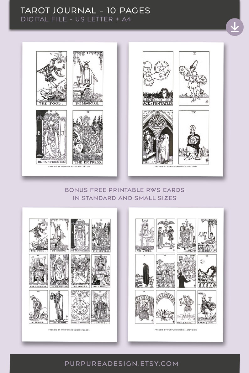 Tarot Journal Printable Tarot Spread Pages for Binder US Etsy