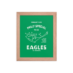 Philadelphia Philly Special Poster gerahmt, Eagles Football Illustration, Sport Dekor