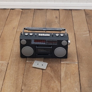 DIY Dollhouse miniature 1/6 or 1/12 scale realistic radio cassette player Boom Box. Dollhouse teen room accessory.