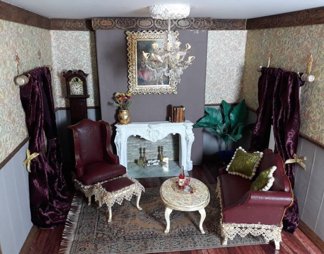1:12 Scale Dollhouse Ornate Gothic Victorian Parlor Set - Etsy
