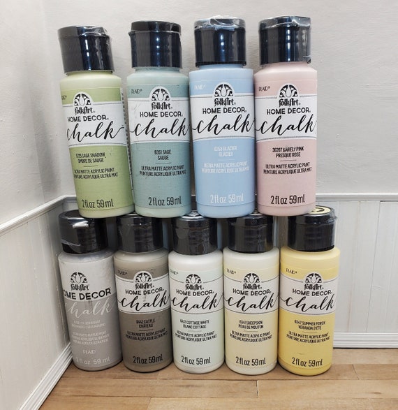 Folk Art Home Decor Chalk Paint, Chalk Paint in a 2 Ounce Try-it Bottle,  Great for Small Projects. Even a Beginner Can Get Great Results 